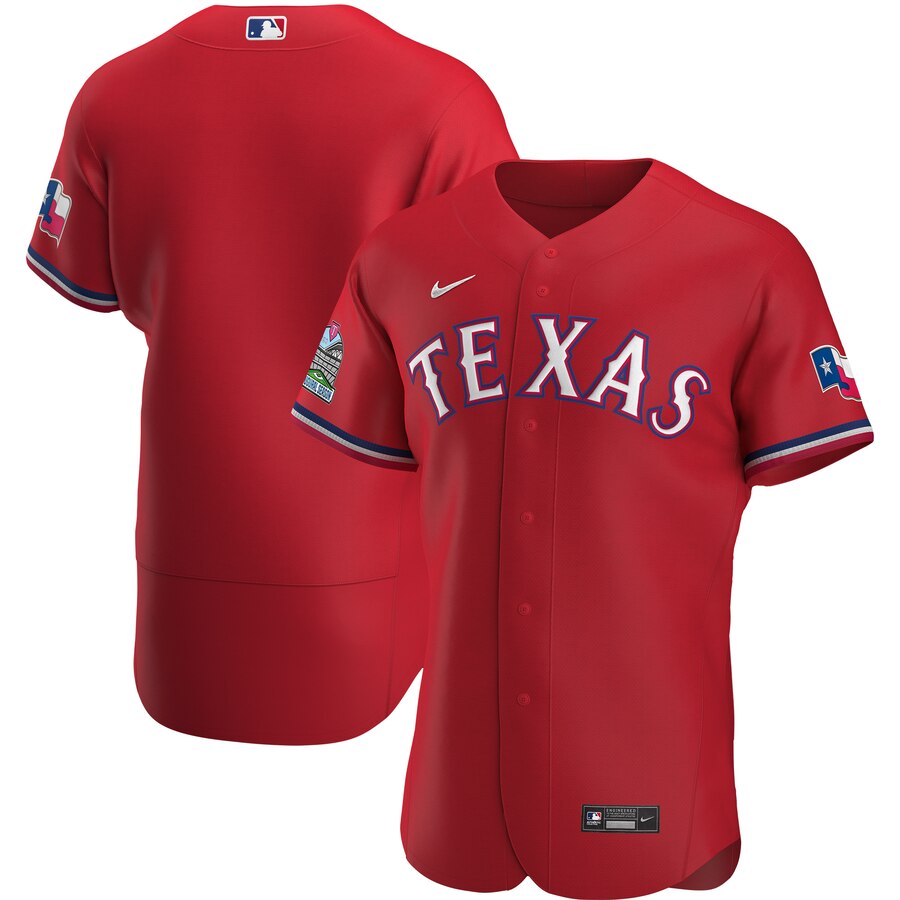 Custom Texas Rangers Men Nike Scarlet Alternate 2020 Authentic Team MLB Jersey->texas rangers->MLB Jersey